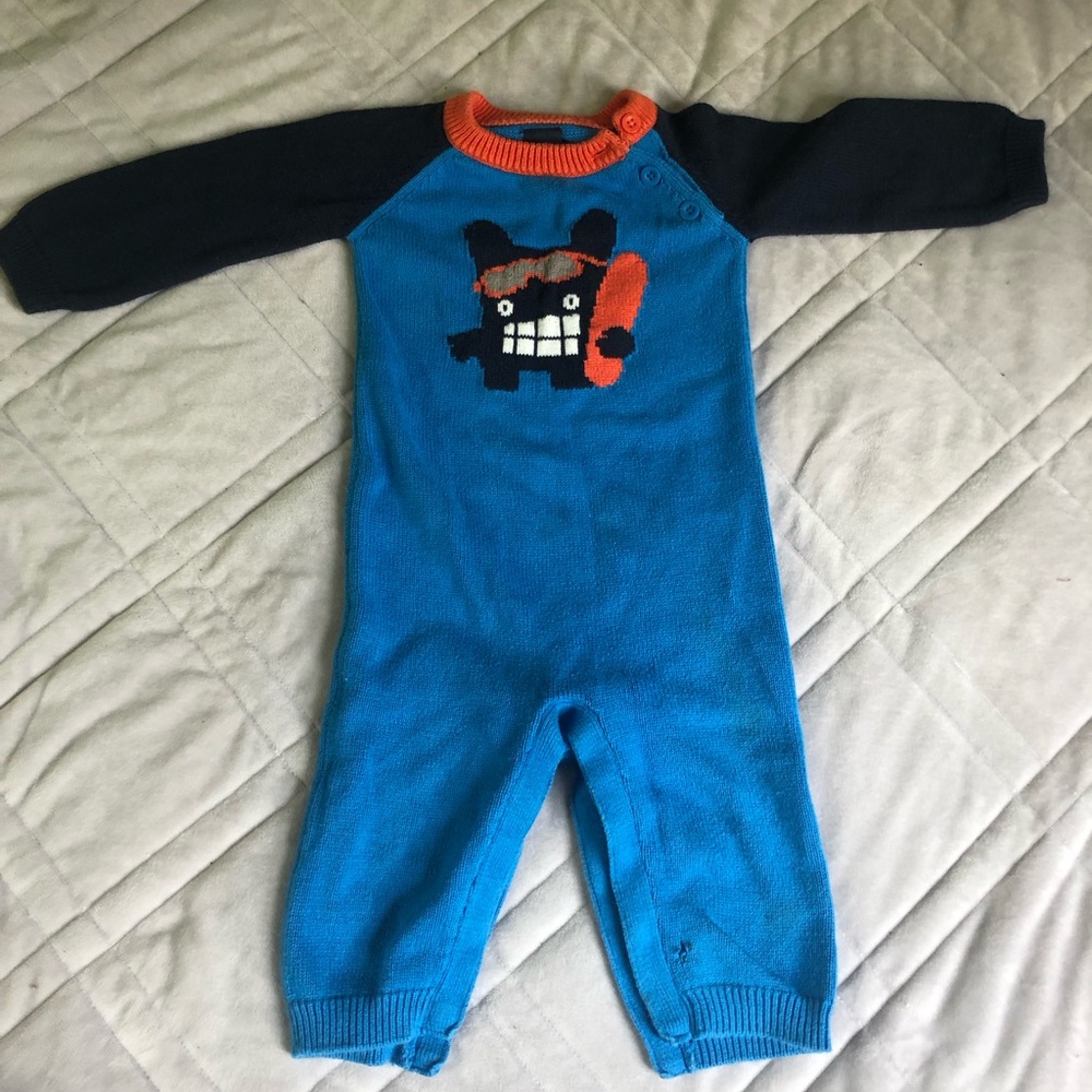 Baby GAP Blue and Orange Snowboard Monster One Piece